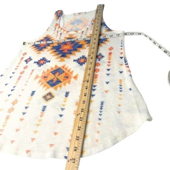 Women's Aztec Tribal Print Racerback Tank Top Blouse Size Medium - Picture 12 of 12